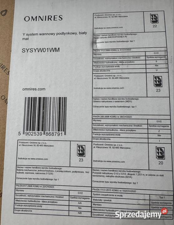 System wannowy podtynkowy firmy OMNIRES mazowieckie Legionowo