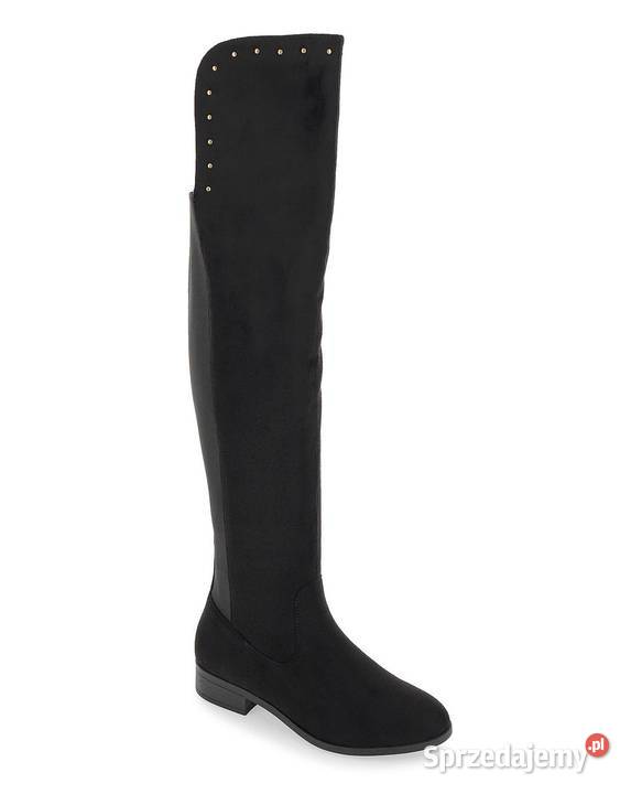 39 JD Williams kozaki czarne 25 muszkieterki 25cm Szczerbice