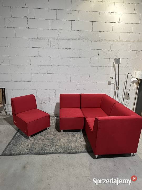 Modułowa sofa narożnik KLEIBER czerwona Wrocław