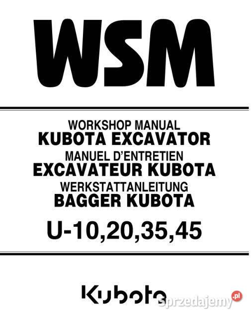 Kubota U10 U20 U35 U45 instrukcja naprawy świętokrzyskie Kielce