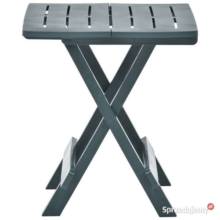 vidaXL Składany stolik ogrodowy, zielony, 45x43x50 cm, plastikowy vidaXL Składany stolik ogrodowy, zielony, 45x43x50 cm, plastikowy