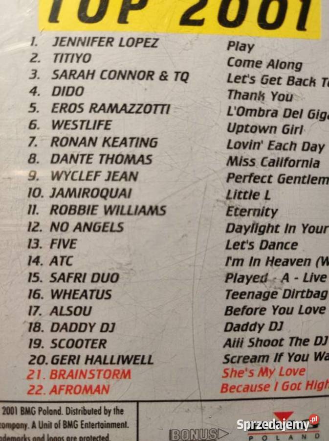 top 2001 największe hity roku 2001 cd unikatowa Kielce