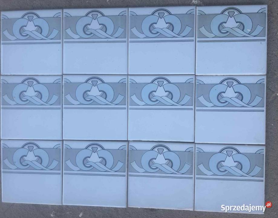 Kafelki ceramiczne ścienne z czasów PRL Paskudy