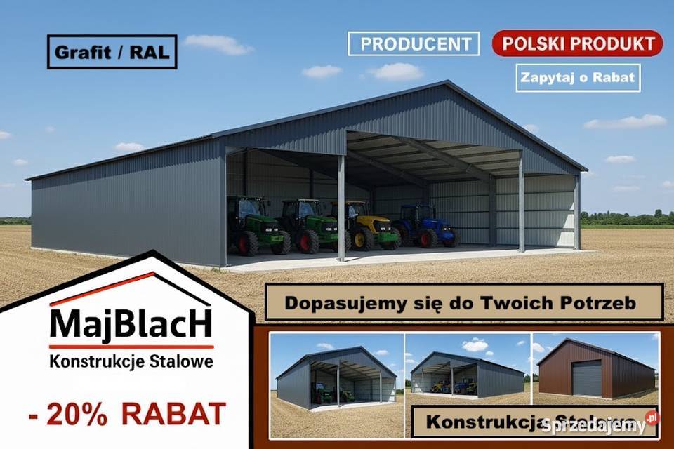 A175Wiata Stalowa Hala Garaż Blaszany Duży świętokrzyskie Skarżysko-Kamienna