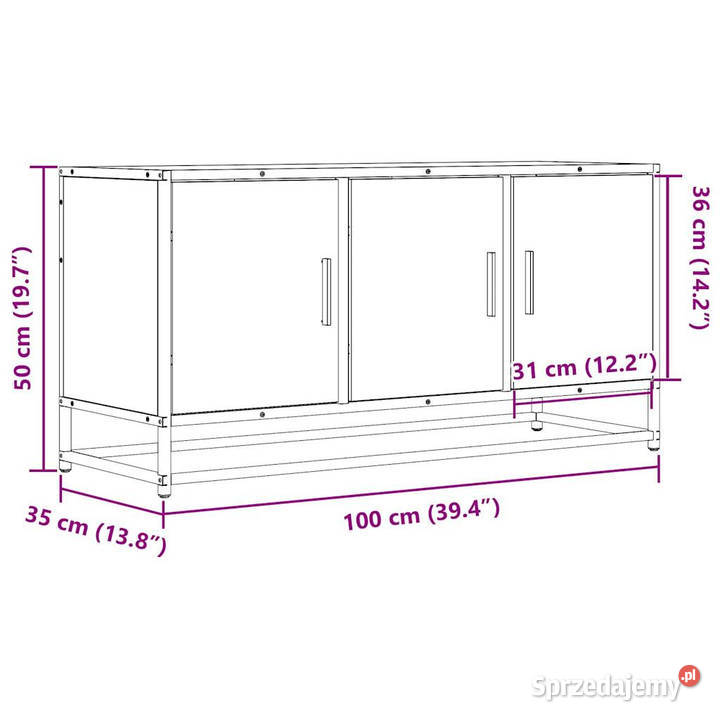 Szafka pod telewizor szary dąb sonoma 100x35x50 Warszawa sprzedam