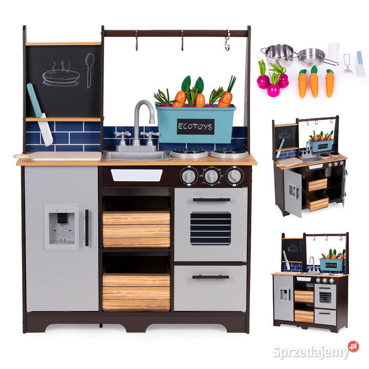 Duża drewniana kuchnia dzieci z warzywniakiem i Smogorzów