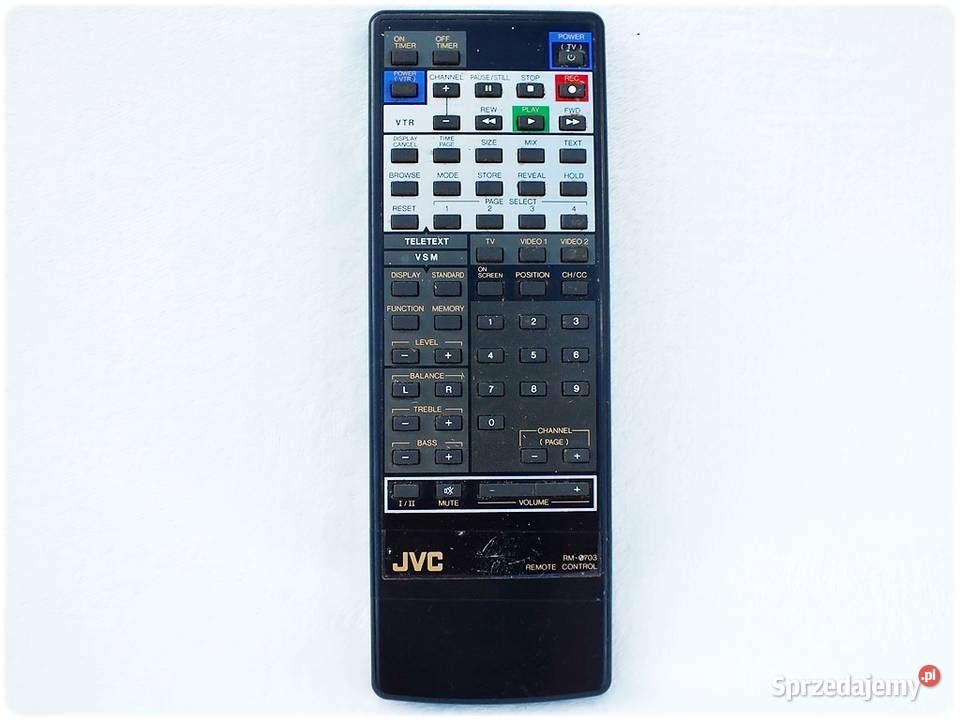 Pilot JVC RM0703 do starszych TV i magnetowidów Elektronika lubuskie Żary sprzedam
