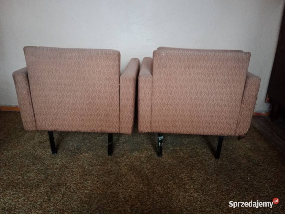 Para Foteli Klubowych PRL lata 70 Do Renowacji