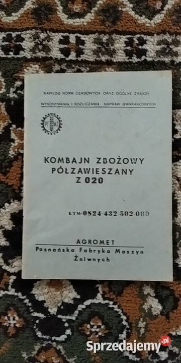 książka normy kombajn zbożowy półzawieszany Lublin