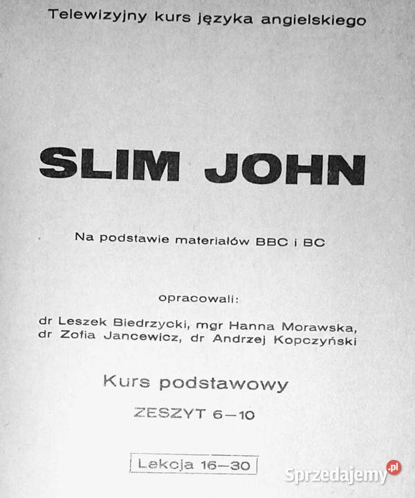 Slim John Telewizyjny kurs języka angielskiego Pozostałe