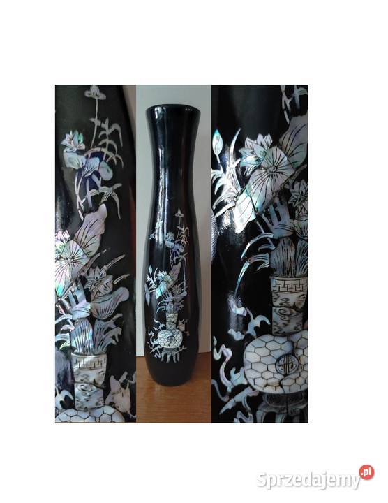 wazon z laki antyk inkrustowany masą perłową Kielce