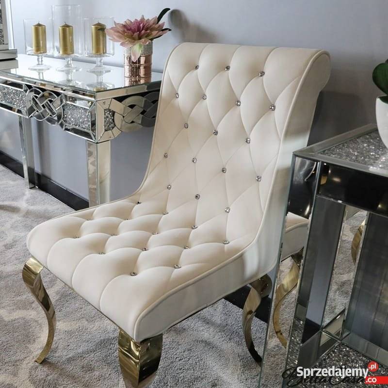Krzesła glamour Hamilton Gold Tapicerowane RÓŻNE Krzesła Meble