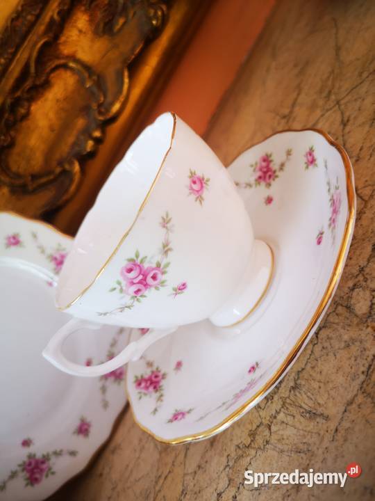 Filiżanka z talerzykiem deserowym Royal Osborne Porcelana i szkło sprzedam