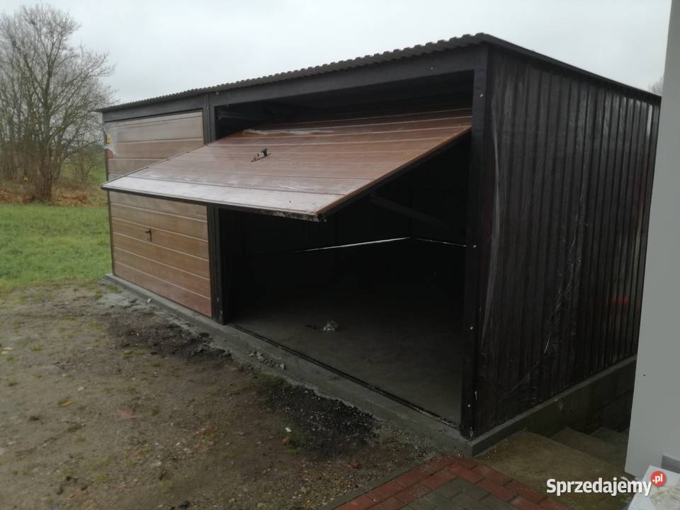 Garaż Blaszany CIEMNY BRĄZ 2xBrama TANIE Garaże blacha Kamienna Góra