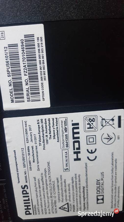 Philips 55PUS610112 zbita matryca s-video Sosnowiec