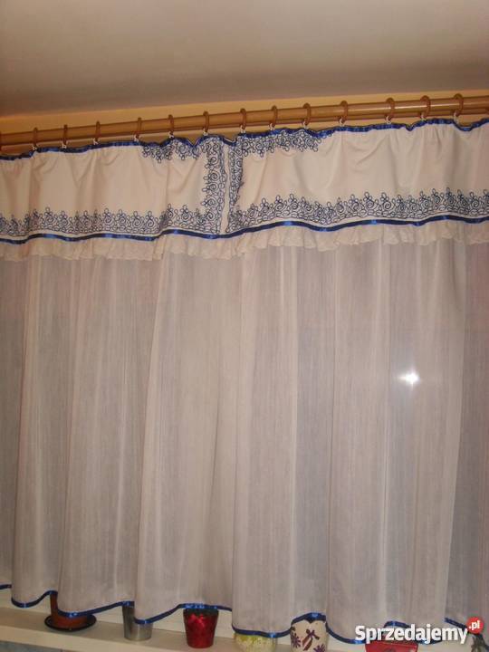 FIRANKA Z FALBANĄ ORYGINALNA HAFT WYSTRÓJ OKNA Wrocław