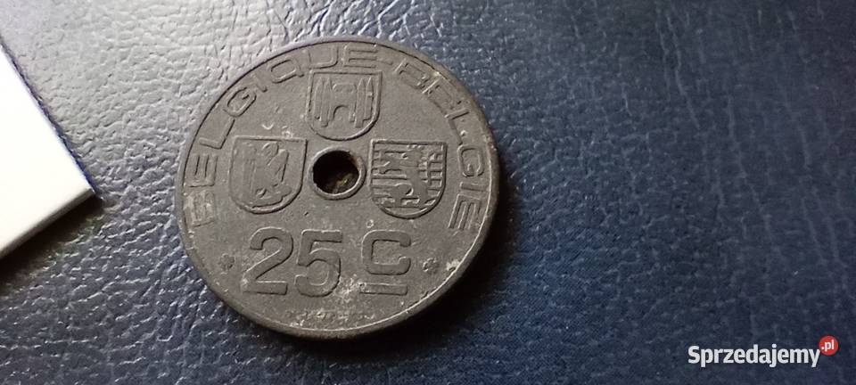 Stare monety 25 cent 1942 Belgia Lesko