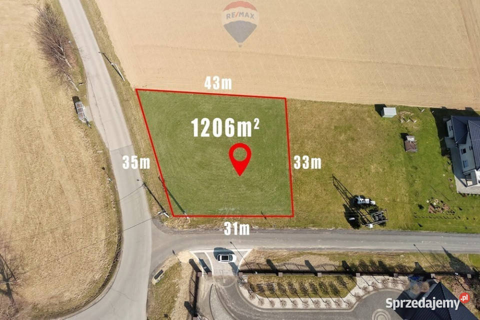 Działka budowlana ok 1206 m w Pisarzowicach asfalt Pisarzowice sprzedam
