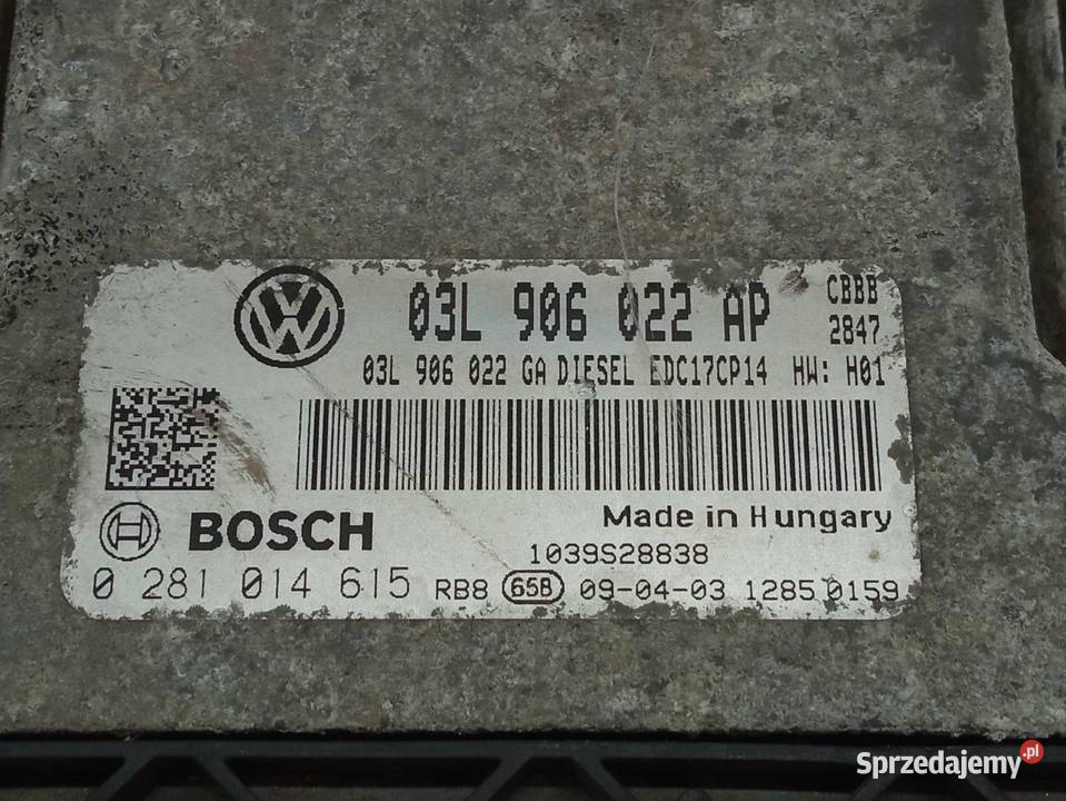 STEROWNIK SILNIKA 03L906022AP 0281014615 20 TDI