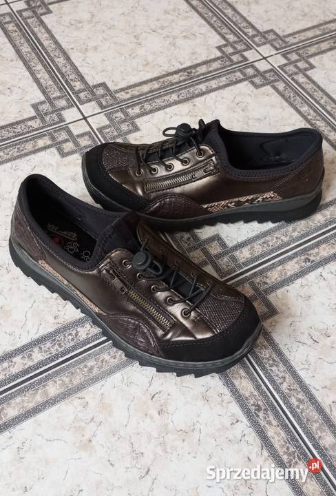 Rieker wygodne damskie sneakersy półbuty buty 41 brązowy/beżowy Sędziszów Małopolski