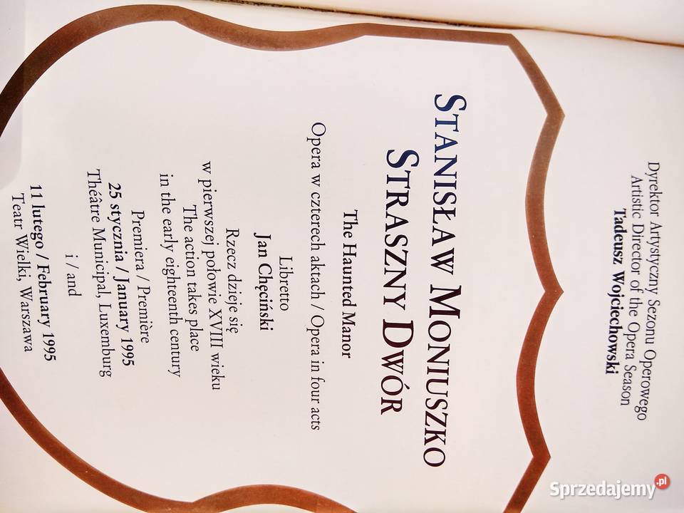 Moniuszko opera Straszny dwór program unikatowe Antykwariat Antykwariat Warszawa