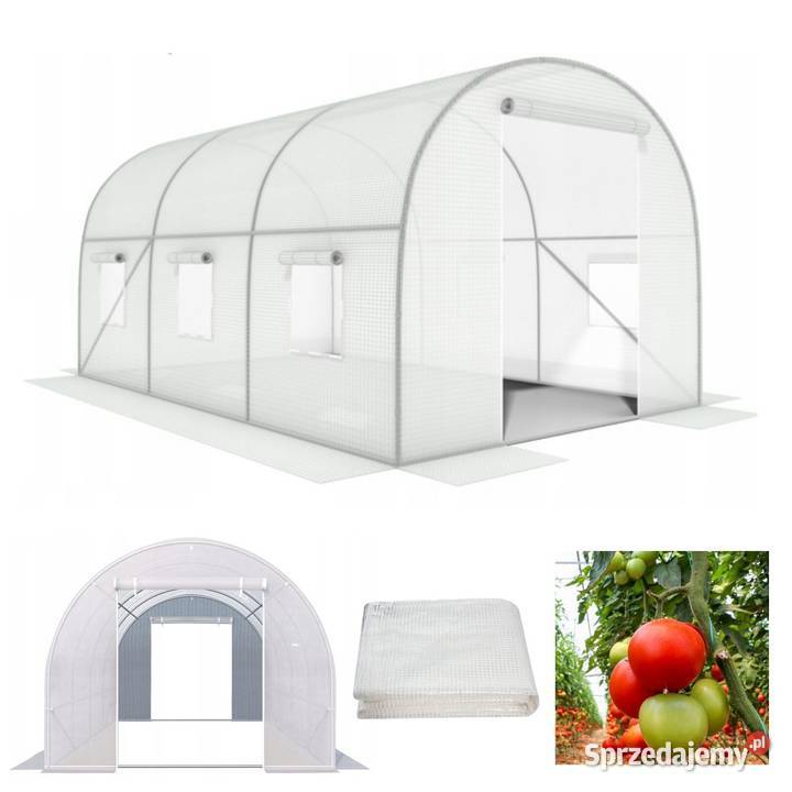 Tunel ogrodowy foliowy biały szklarnia folia Poznań