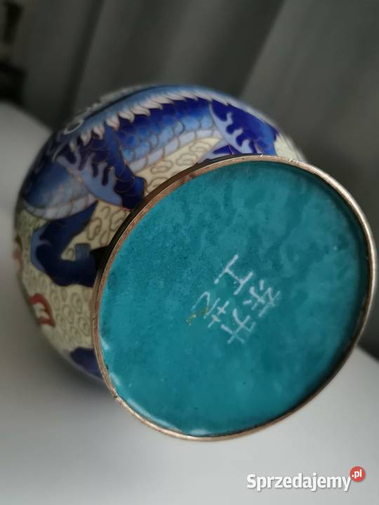 Chiński wazon cloisonn ze smokiem koniec XIX Rzeszów
