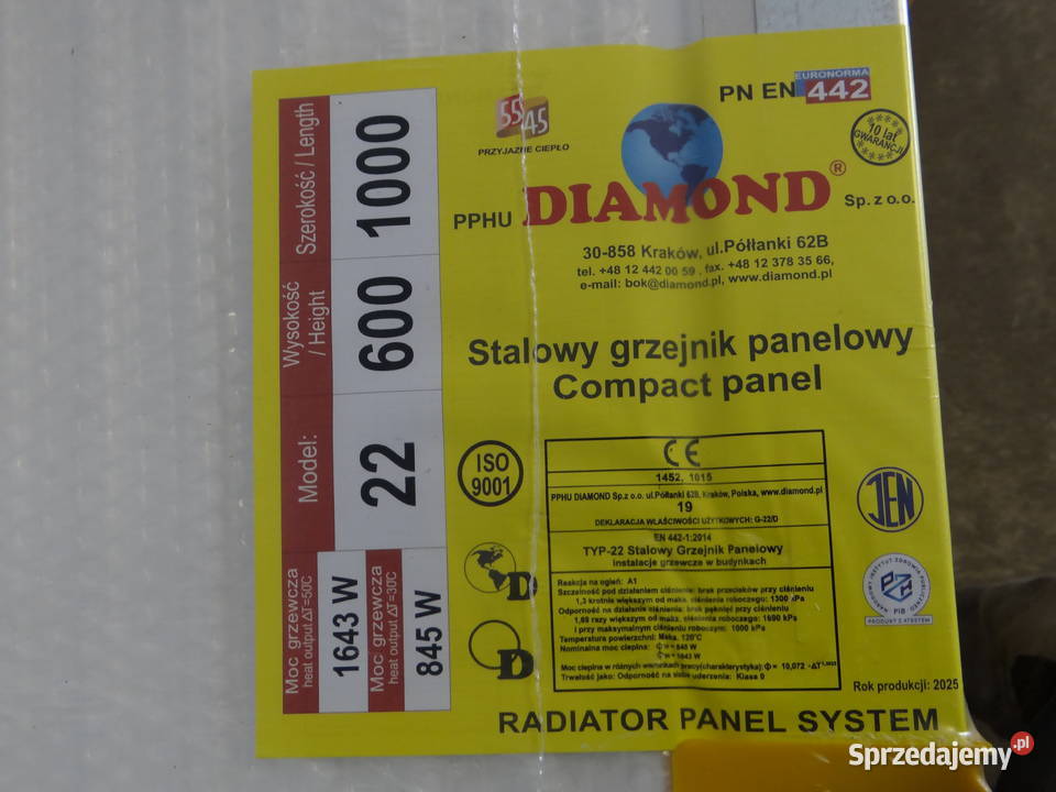 Grzejnik C22 600 x 1000 zasilane boczne Szadek