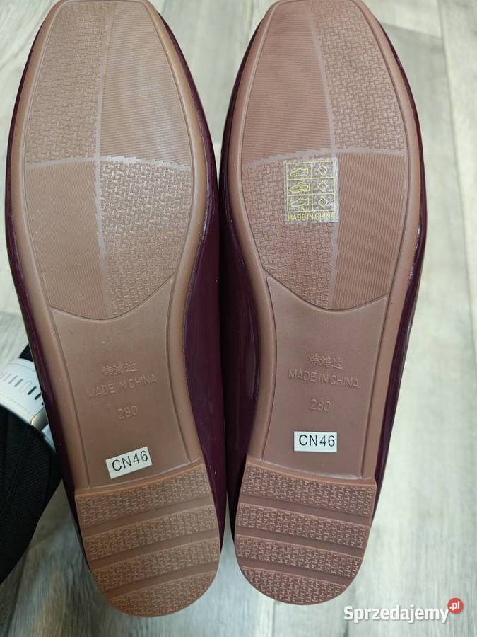 43 Bordowe baleriny wieczorowe na szeroką stopę Kraków sprzedam