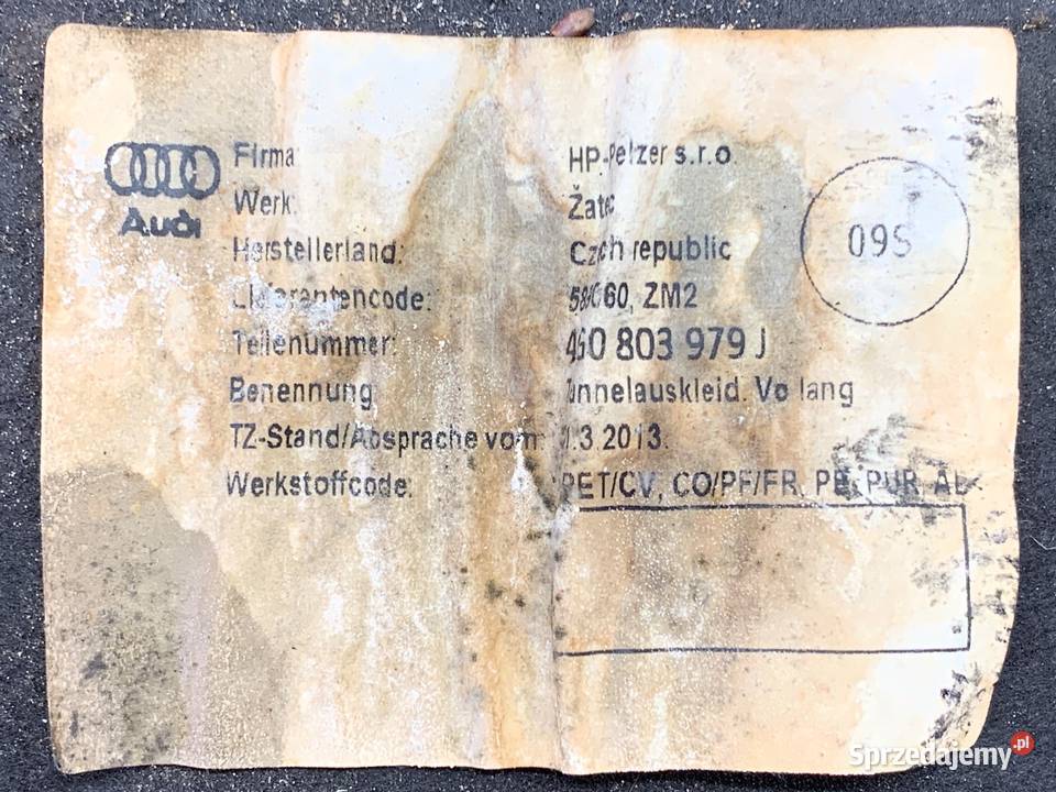 OSŁONA TERMICZNA AUDI A7 4G 4G0803979J