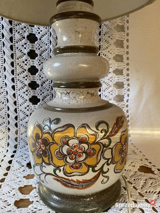 Majolika piękna lampa z ceramiki recznie Bystrzyca Kłodzka