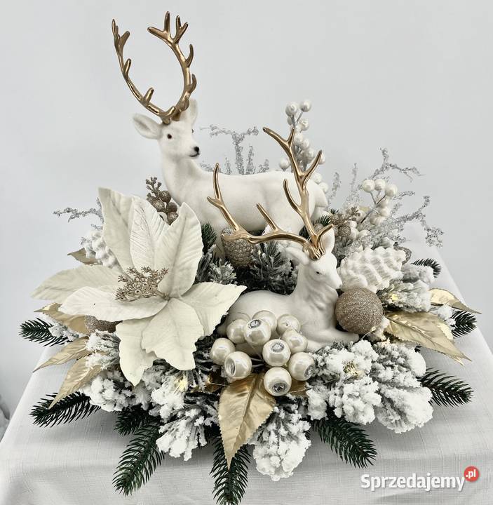 Ekskluzywny świąteczny stroik z jeleniami Latosówka