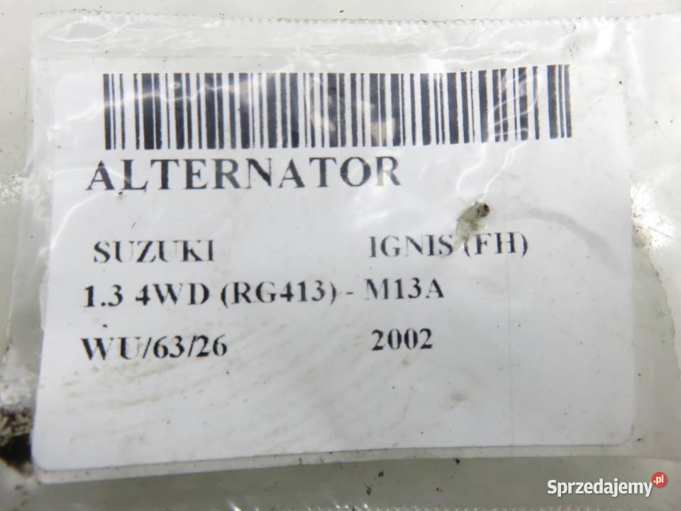 ALTERNATOR SUZUKI IGNIS FH 13 4WD 83 RG413 M13A małopolskie