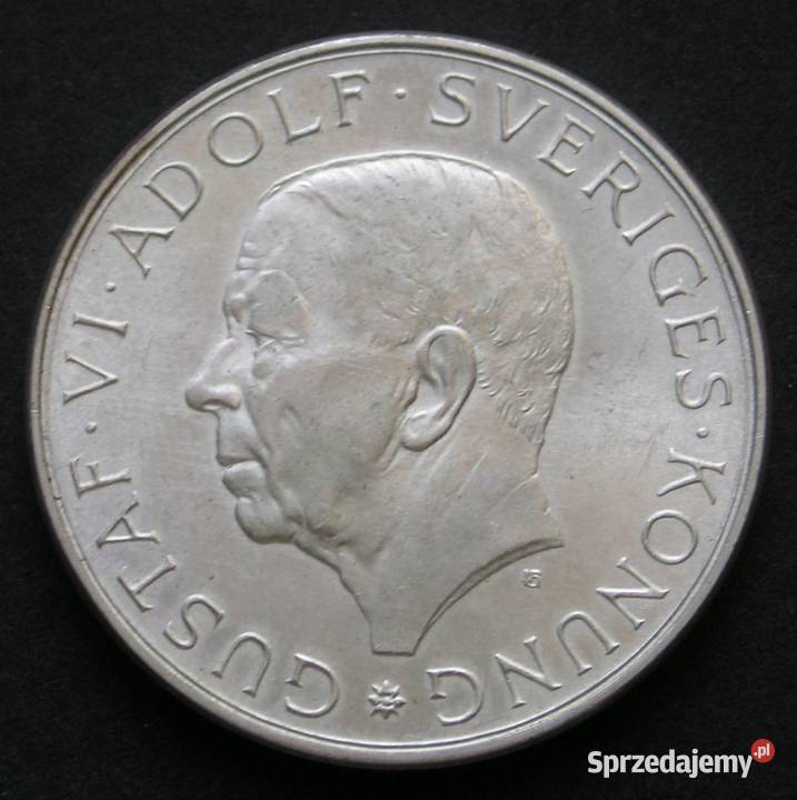 SZWECJA 10 KORON 1972 GUSTAW ADOLF SREBRO Numizmatyka łódzkie Łódź