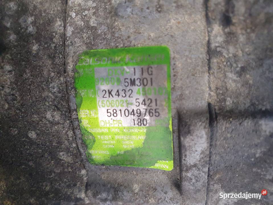 SPRĘŻARKA KLIMATYZACJI Nissan XTrail T30 22 DCI osobowe Chełm