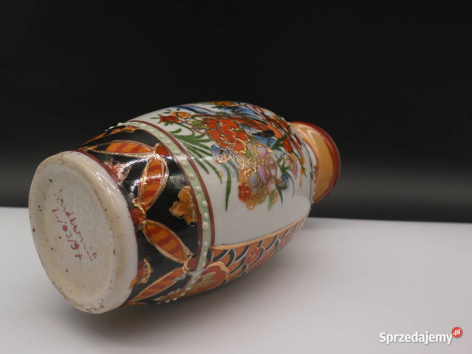 CHINY mały ręcznie malowany wazon ceramiczny wielkopolskie Raszków