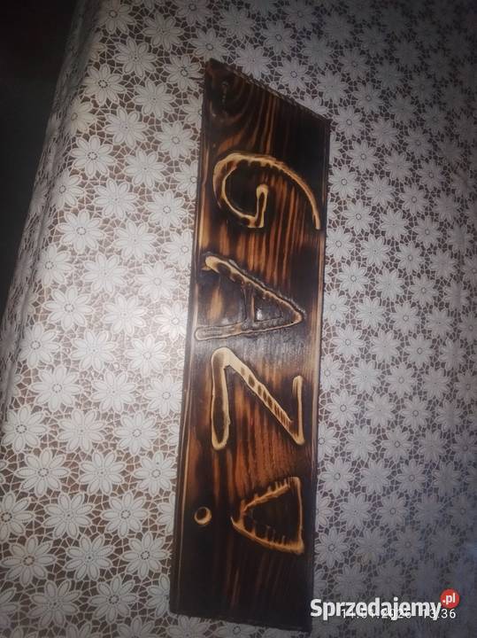 Tabliczka drewniana gaz Pozostałe