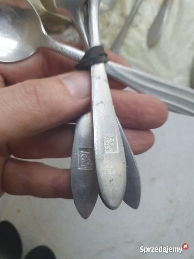 Sztućce aluminiowe stare PRL vintage Warszawa