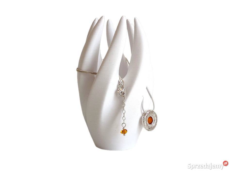 7519 Srebrny Donut z Bursztynem Kędzierzyn-Koźle