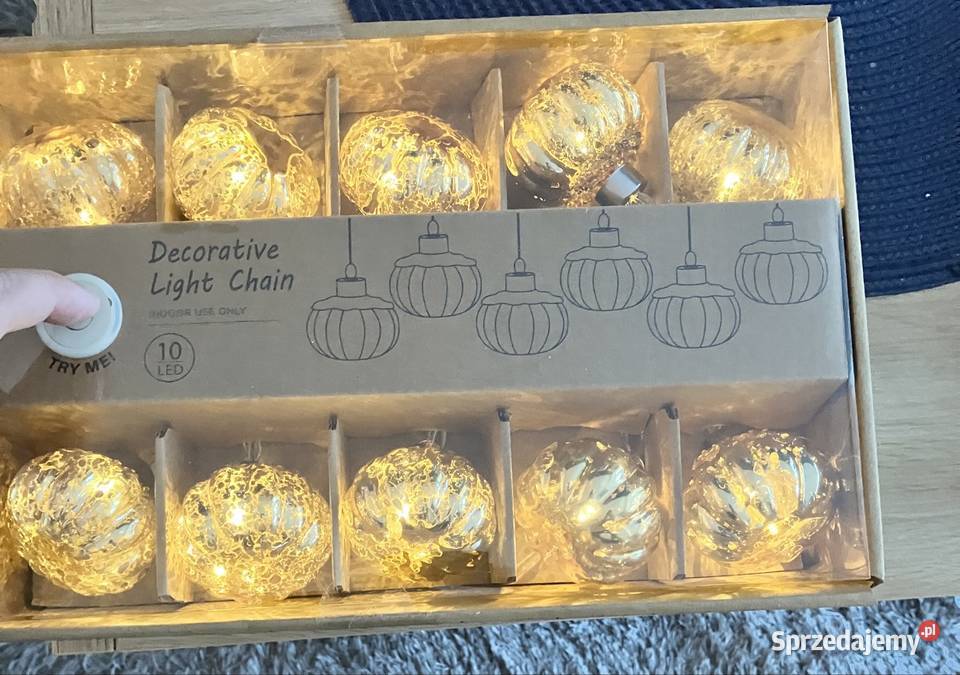 Łańcuch LED 320 10 Lampek DynieŻołędzie Ciepła Girlandy świetlne Kraków