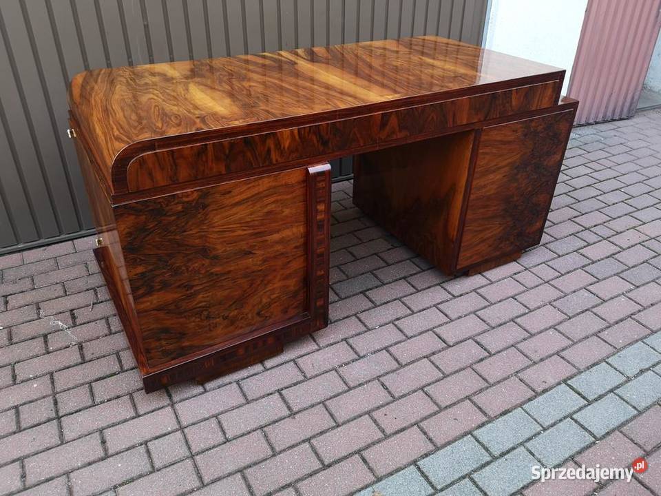 Biurko ARTDECO Orzech Unikat Politura Stare Meble wielkopolskie Swarzędz