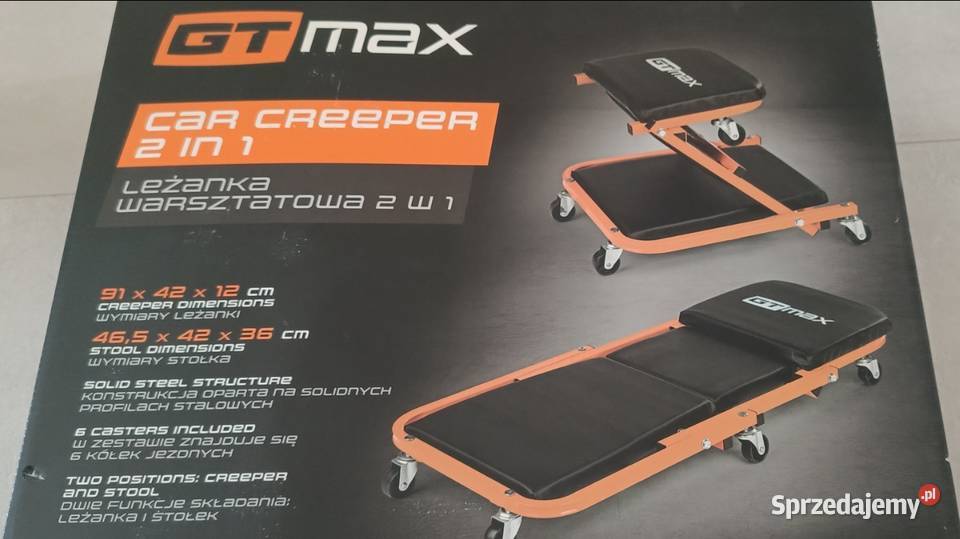 GT stołek leżanka warsztatowa 2 w 1 150 NOWA Ełk