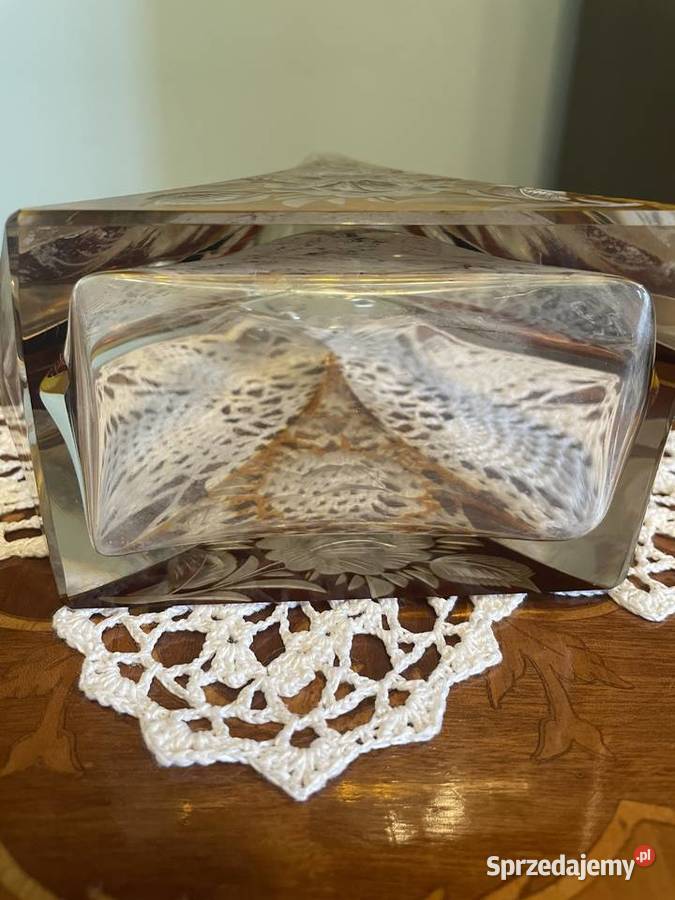 Karafka z kieliszkami z krysztalu Bohemia Jelenia Góra