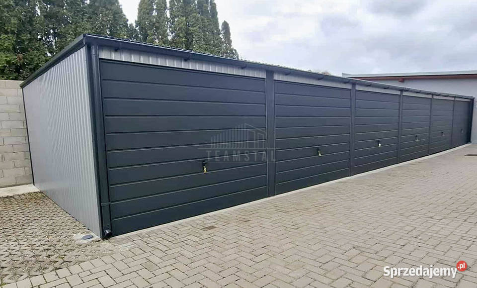 Garaz blaszany 18x5 m brama uchylna x6 dach Garaże i miejsca postojowe Płock sprzedam