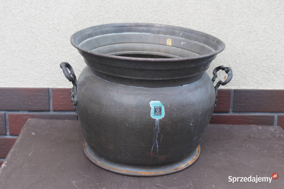 stary mosiężny garnek Kalisz