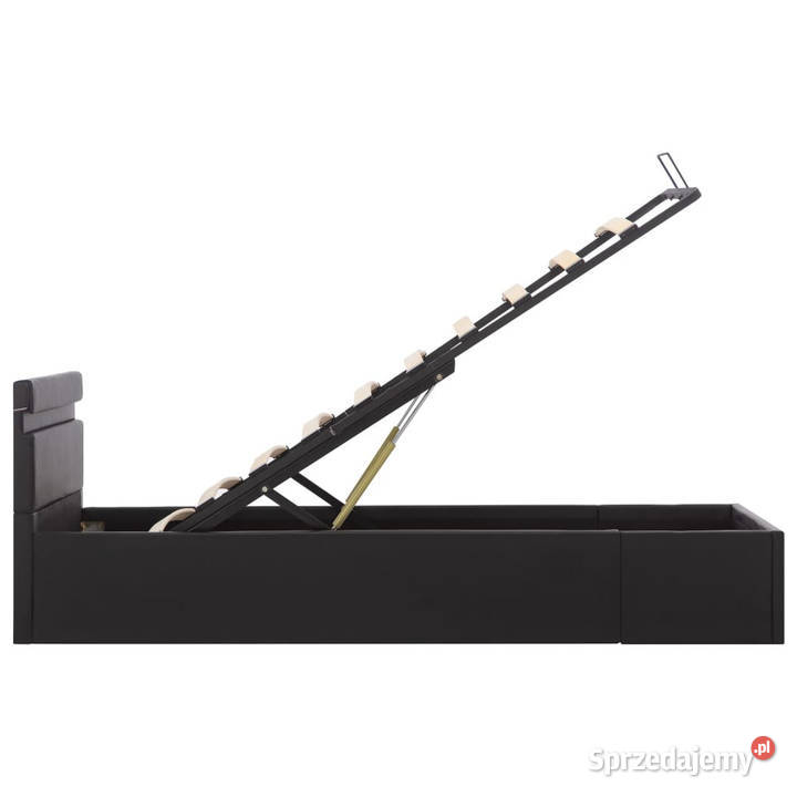 Rama łóżka z podnośnikiem i LED czarna ekoskóra 73cm Warszawa sprzedam