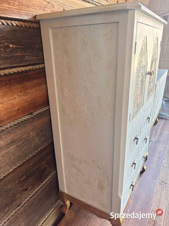 Ręcznie odnawiany komplet mebli shabby chic małopolskie Łopuszna