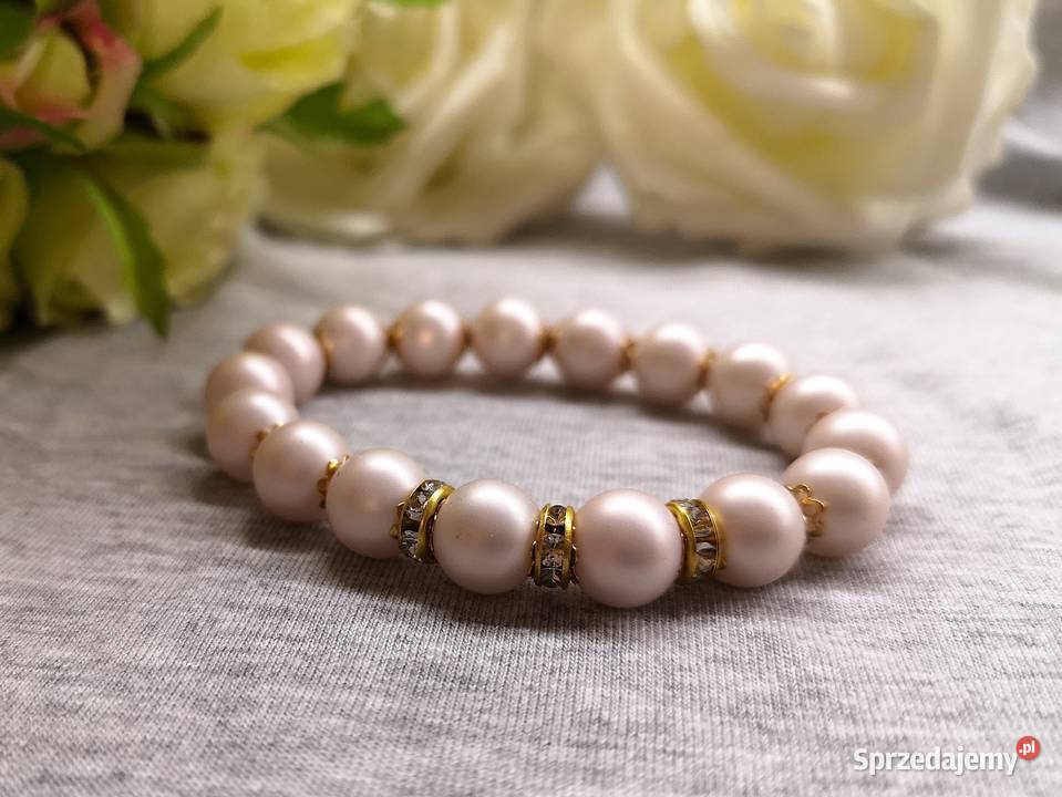 Bransoletka z perłowymi koralikami i złotymi świętokrzyskie Kielce sprzedam