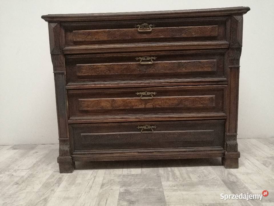 drewniana stara komoda z szufladami 96cm