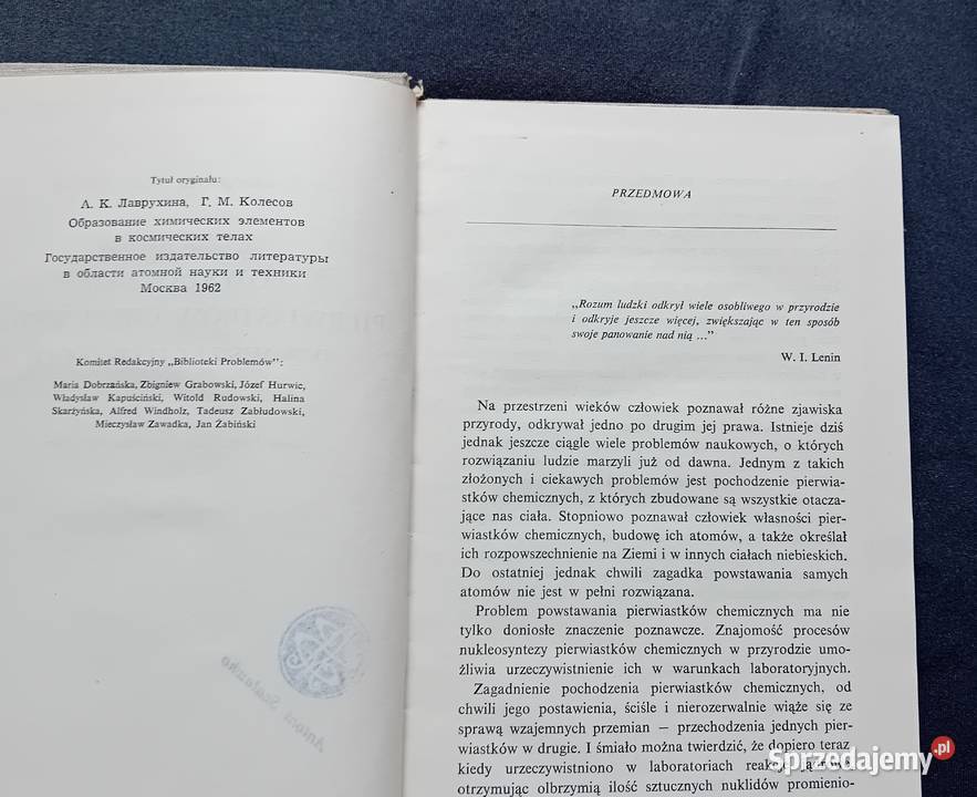 AKŁawruchina GMKolesow Powstawanie pierwiastków Antykwariat Koźminek
